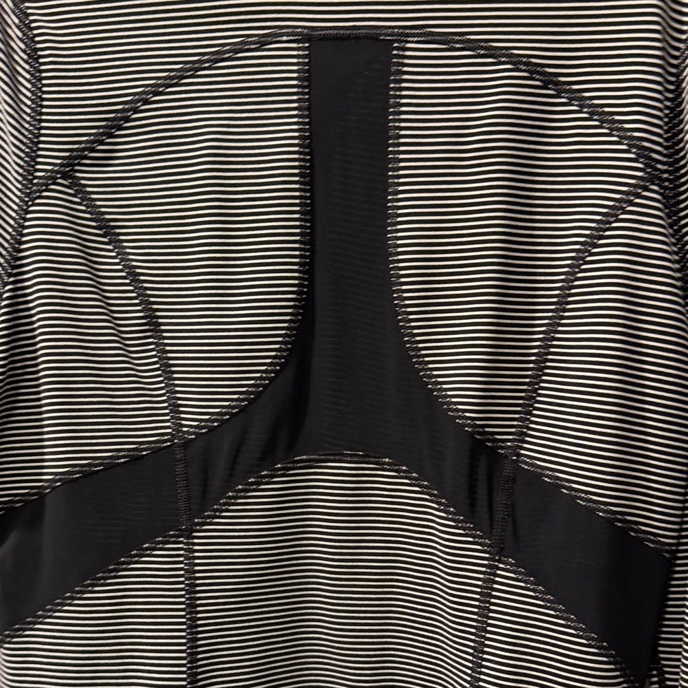 Zella Black and White Striped Zip-Up Utility Jacket - Picture 6 of 7